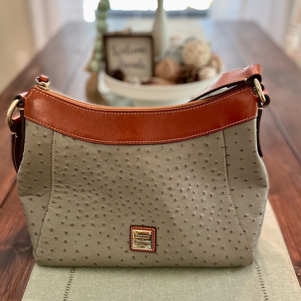 Dooney & Bourke Grey Ostrich handbag